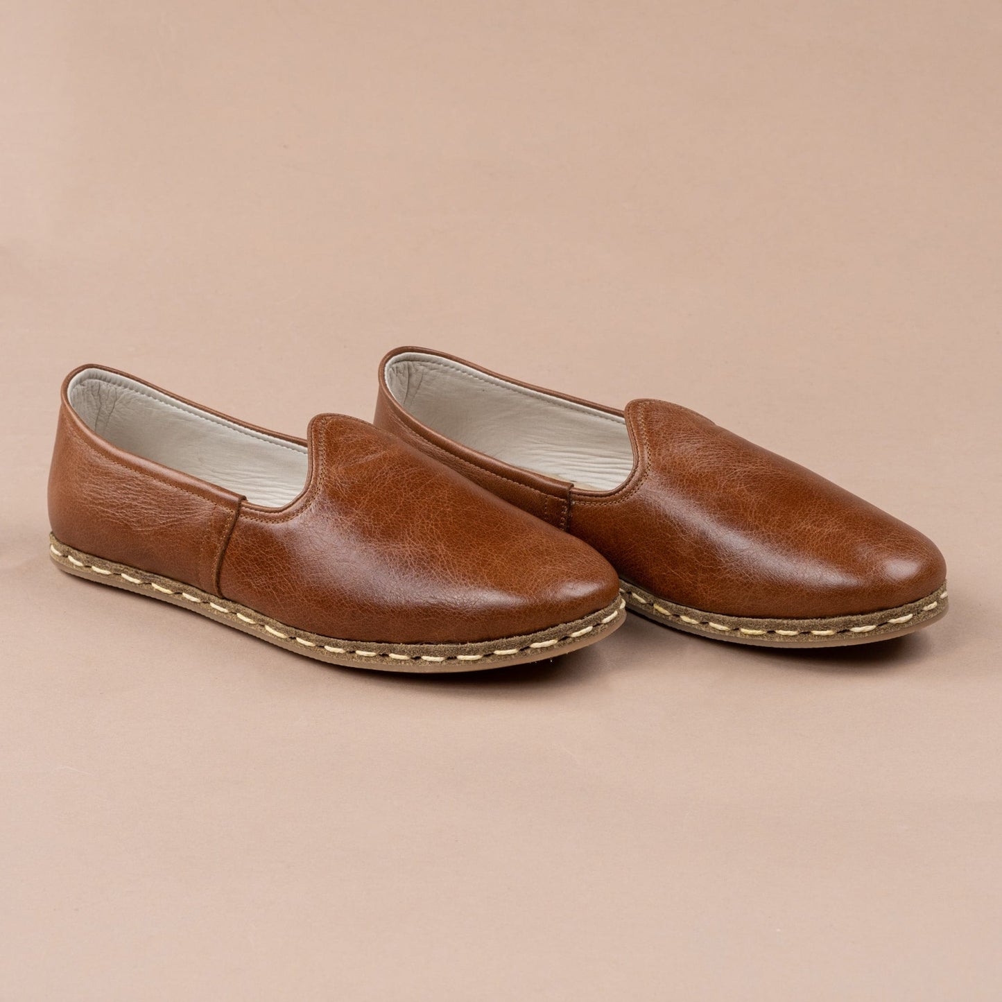 Men's Antique Brown Slip On Shoes