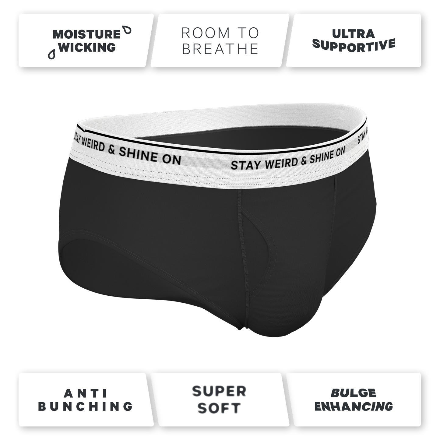 The Anthem | Black Shinesty Ball Hammock® Pouch Underwear Briefs