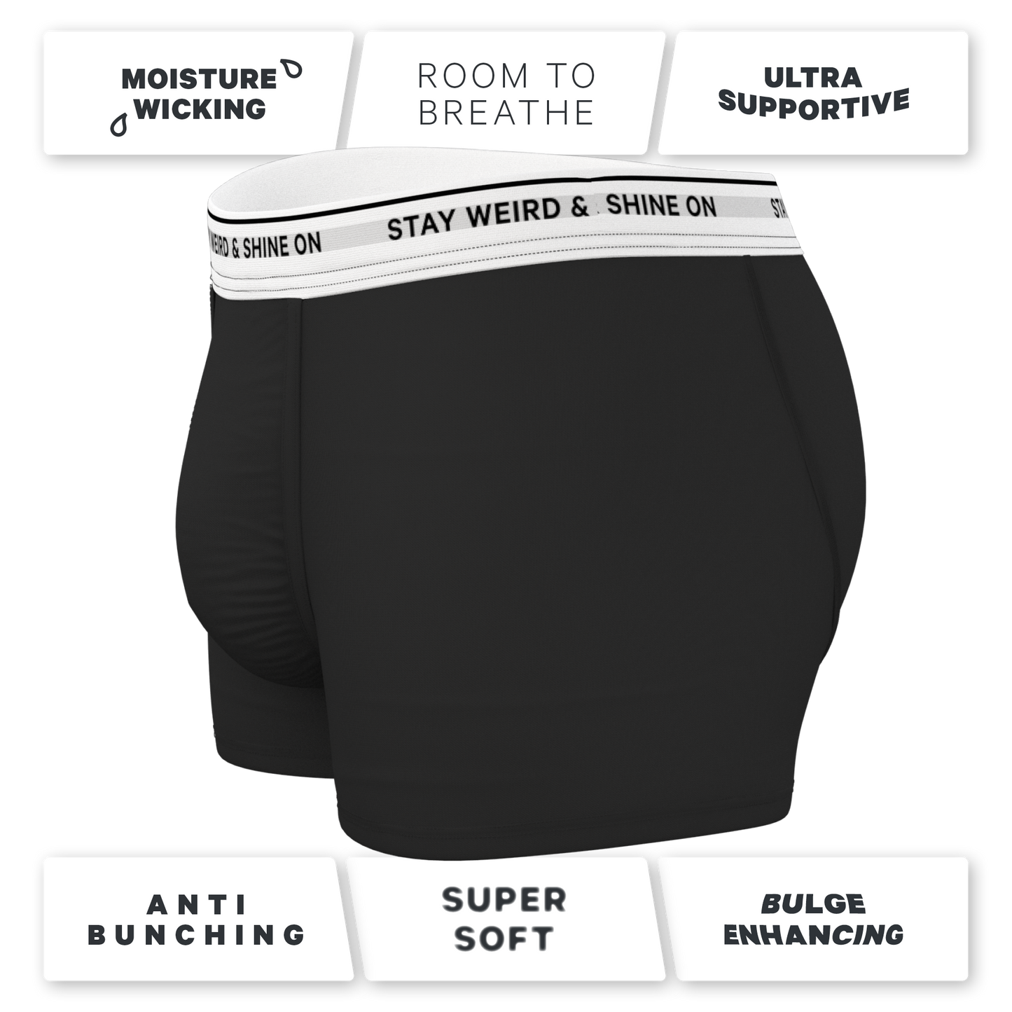 The Anthem | Black Shinesty Ball Hammock® Pouch Trunks Underwear