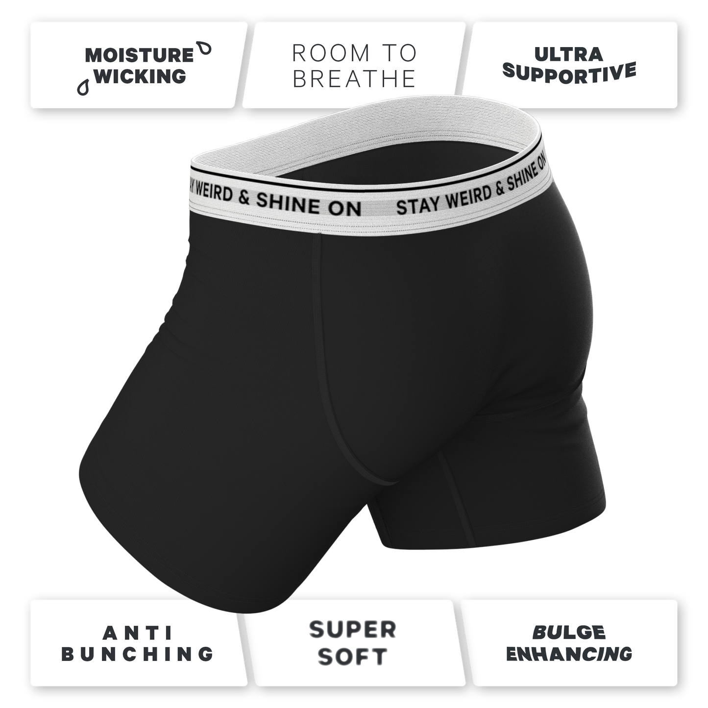 The Anthem | Black Shinesty Ball Hammock® Pouch Underwear