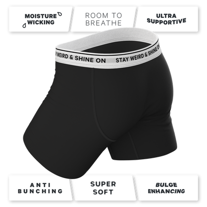 The Anthem | Black Shinesty Ball Hammock® Pouch Underwear With Fly