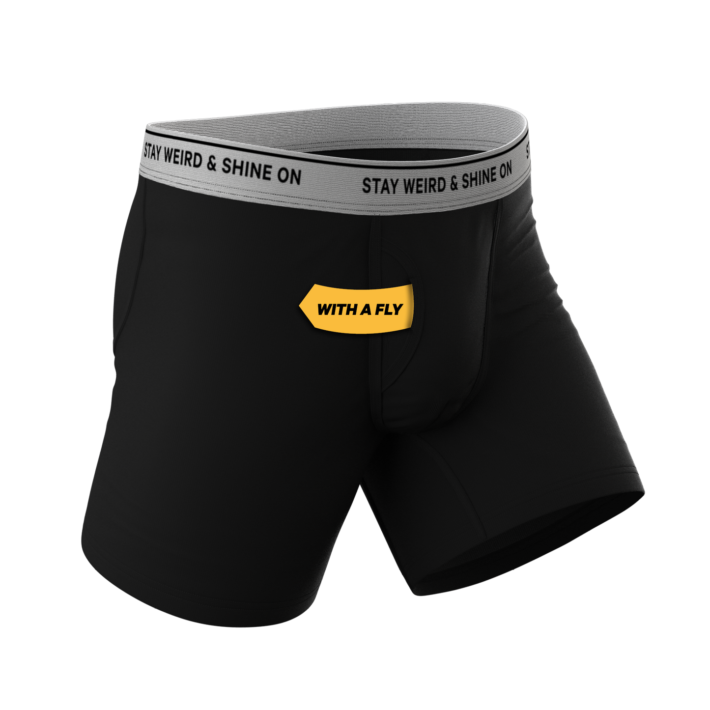 The Anthem | Black Shinesty Ball Hammock® Pouch Underwear With Fly