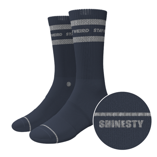 The Arctic | Navy and Grey Heel Hammock™ Crew Socks