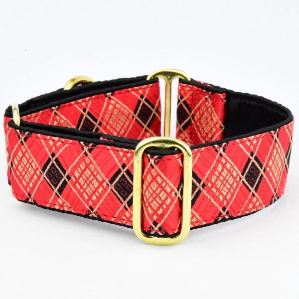 Red Argyle Dog Collar