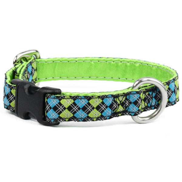 5/8″ Argyle Turquoise and Green Martingale Dog Collar