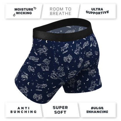 The Astrology Major | Glow in the Dark Astrological Signs Ball Hammock® Pouch Underwear With Fly