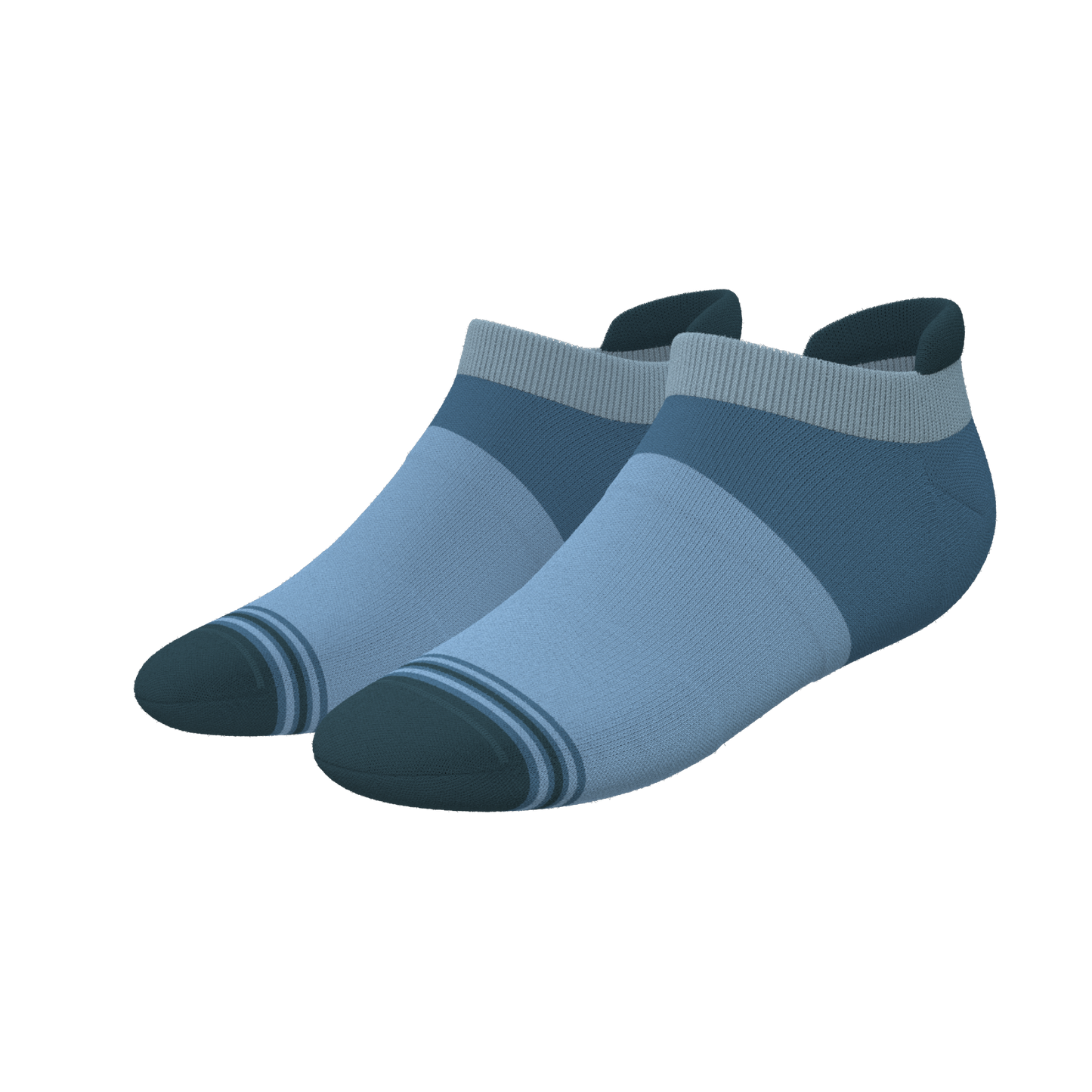 The Atlantic | Blue Color Block Heel Hammock™ Ankle Socks