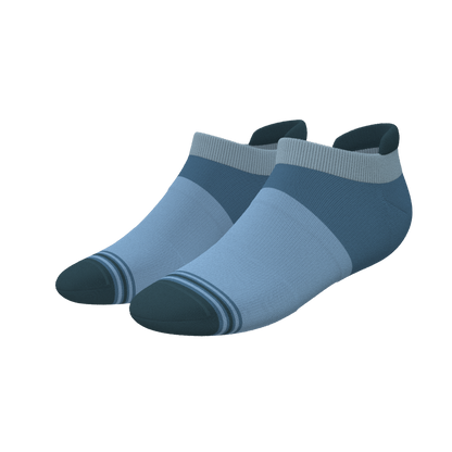 The Atlantic | Blue Color Block Heel Hammock™ Ankle Socks