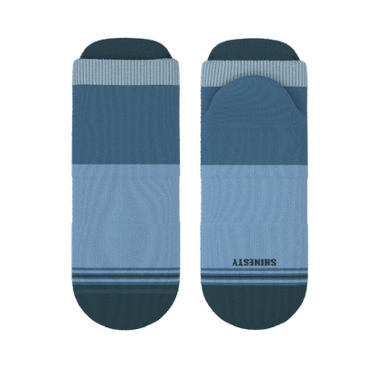 The Atlantic | Blue Color Block Heel Hammock™ Ankle Socks