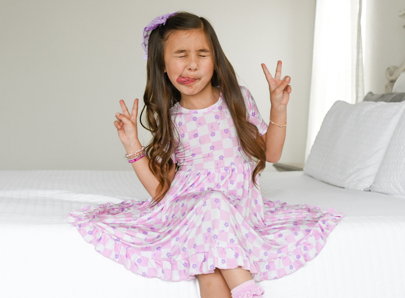 LAVENDER DAISIEZzz DREAM RUFFLE DRESS