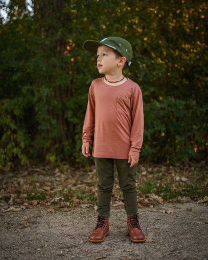 Fall bamboo long sleeve -clay