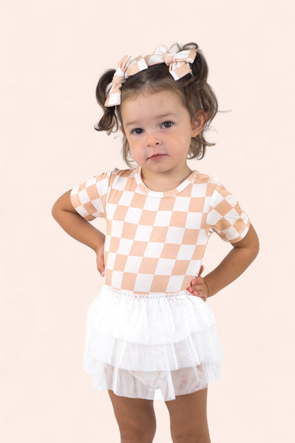 SANDY CHECKERS DREAM TUTU BODYSUIT DRESS