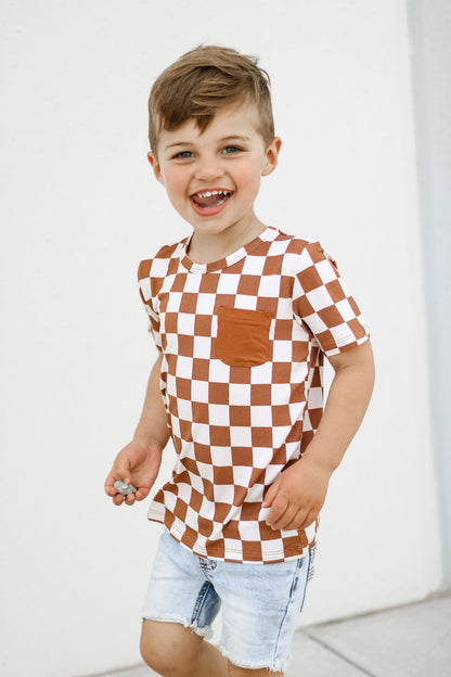 COPPER CHECKERS DREAM POCKET TEE