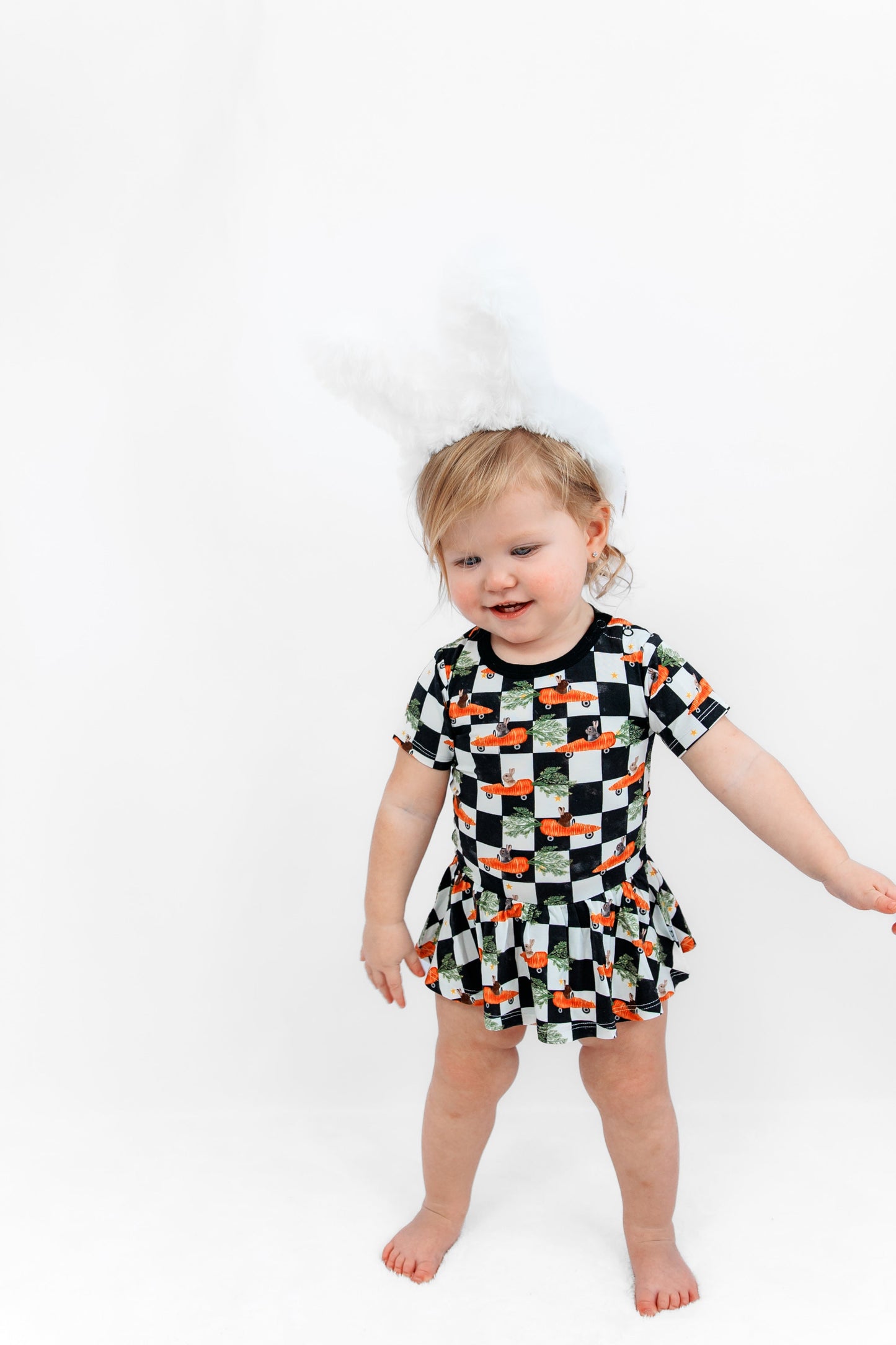 RACING CARROT CHECKERS DREAM BODYSUIT DRESS