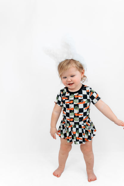 RACING CARROT CHECKERS DREAM BODYSUIT DRESS