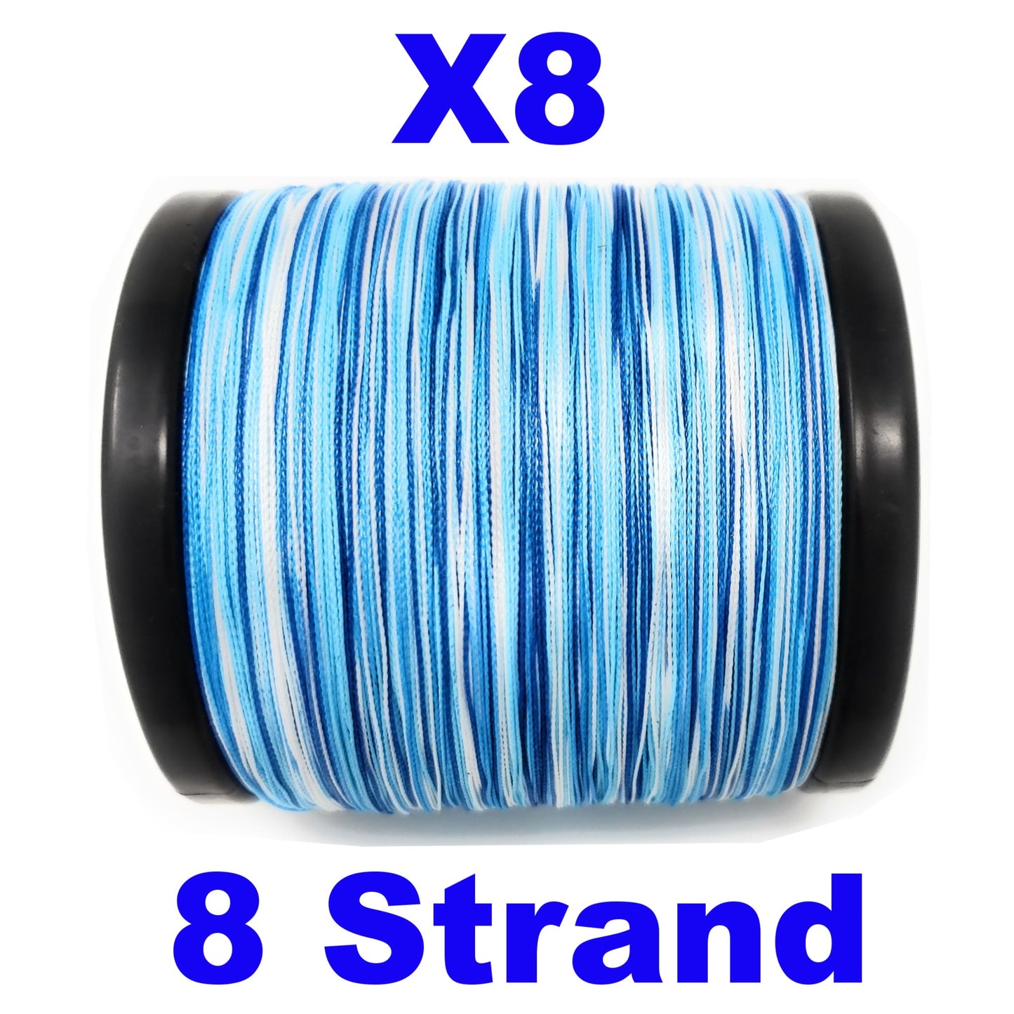 Reaction Tackle X8 Braided Fishing Line - Blue Camo 8 Strand