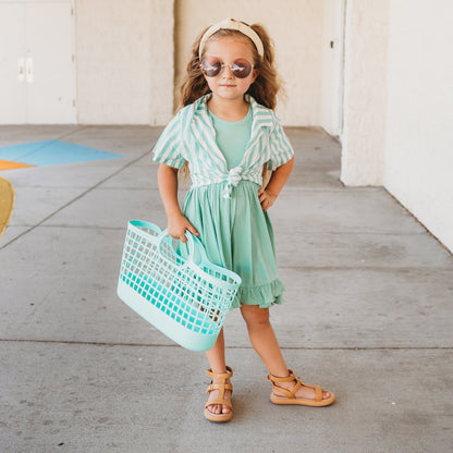 MINT RIB DREAM RUFFLE DRESS