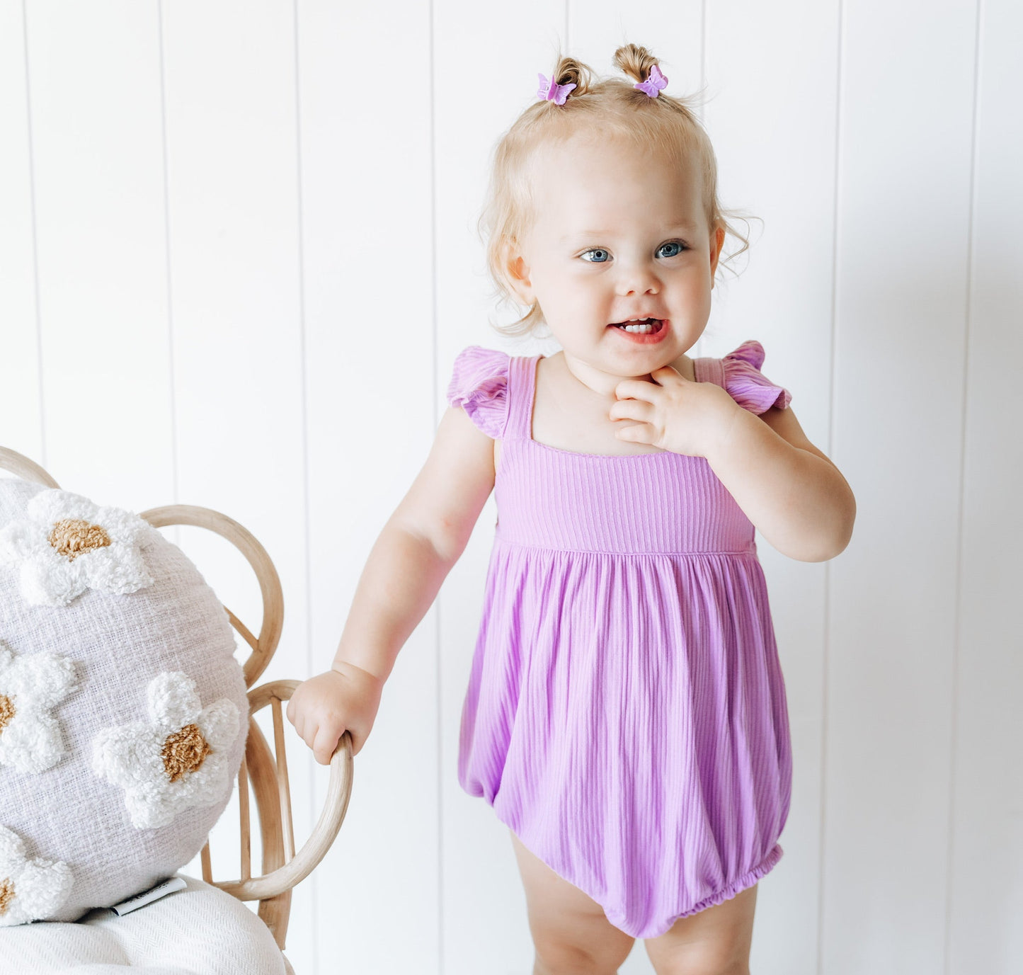 PURPLE RIB DREAM BUBBLE ROMPER