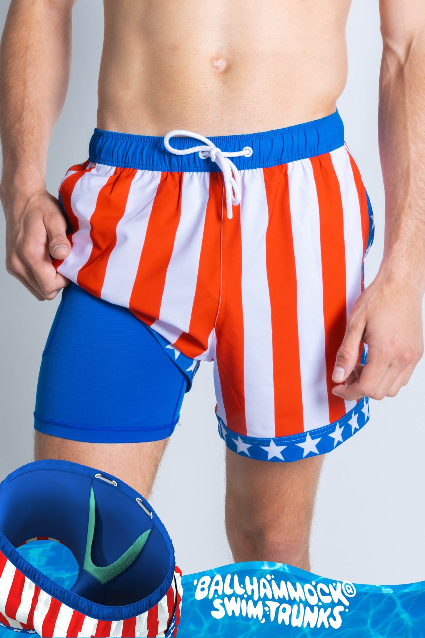 The Spacious Skies | Retro Usa Ball Hammock® Pouch 5" Swim Trunks