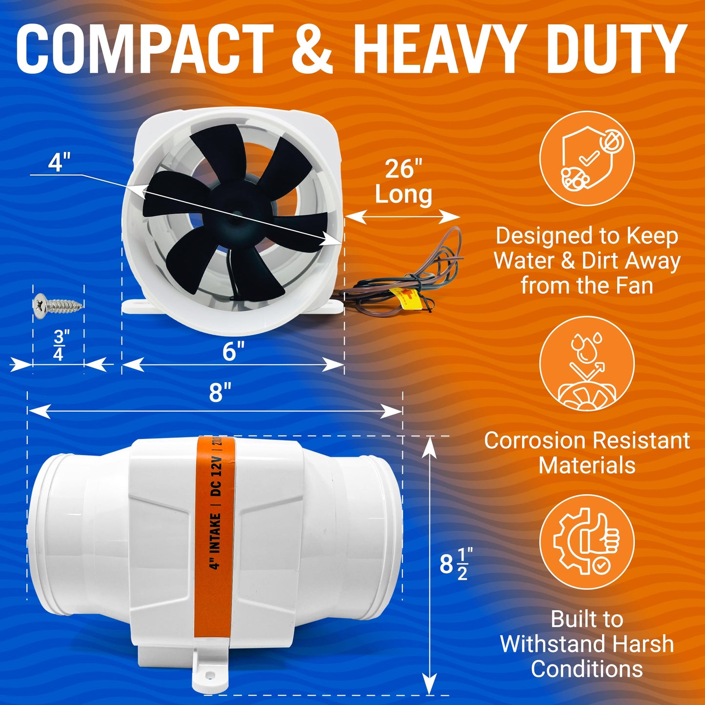 Boat Blower Fan Inline 12v