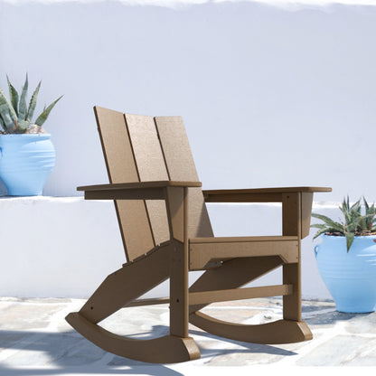 RESINTEAK Modern Adirondack Rocking Chair