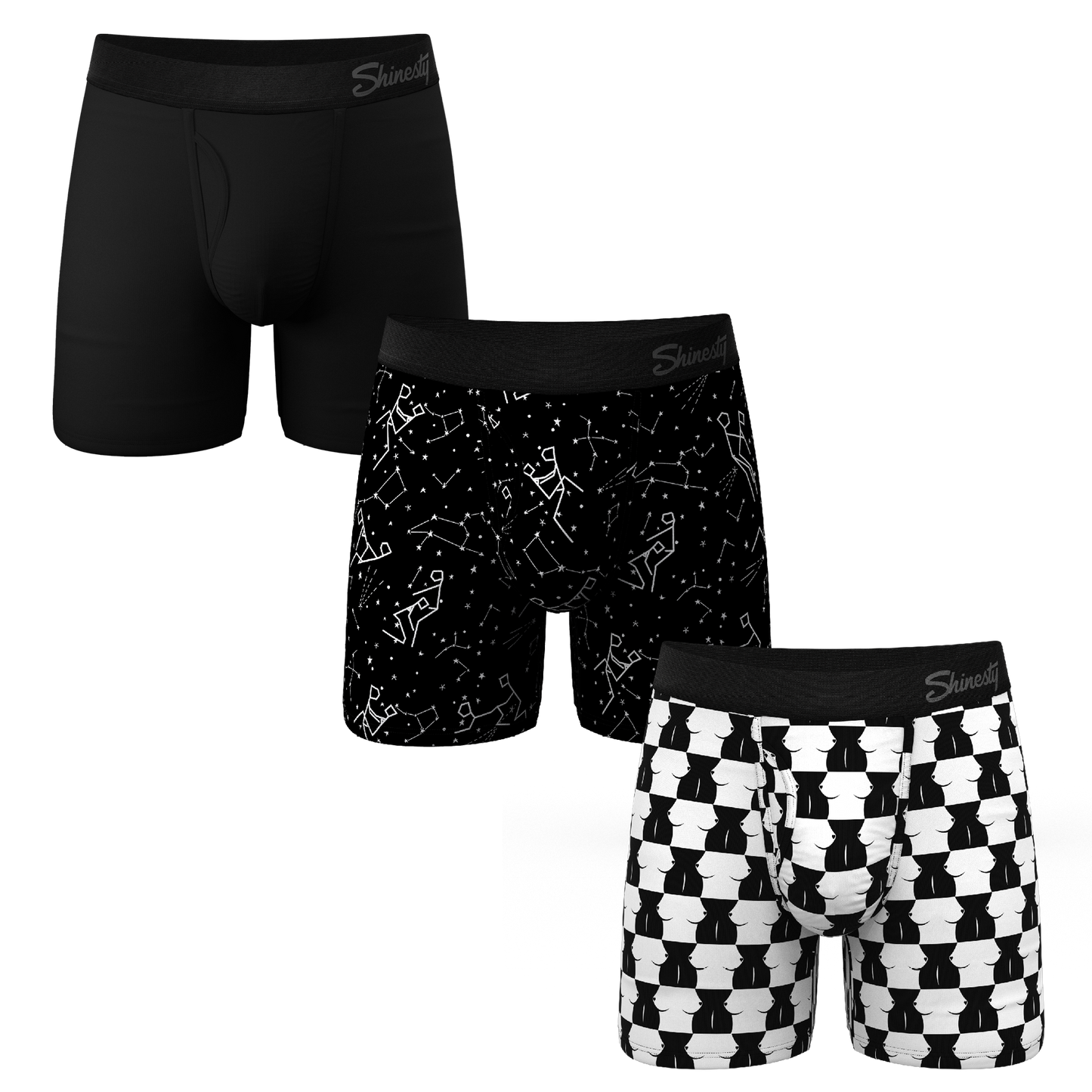 The Black and White Valentine | Ball Hammock® Pouch Boxer Briefs with Fly 3 Pack