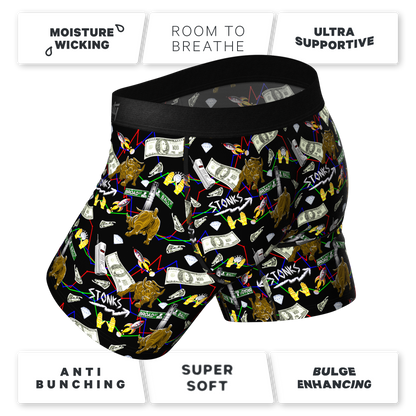 The Ball Street Bets | Stock Market Ball Hammock® Pouch Underwear With Fly