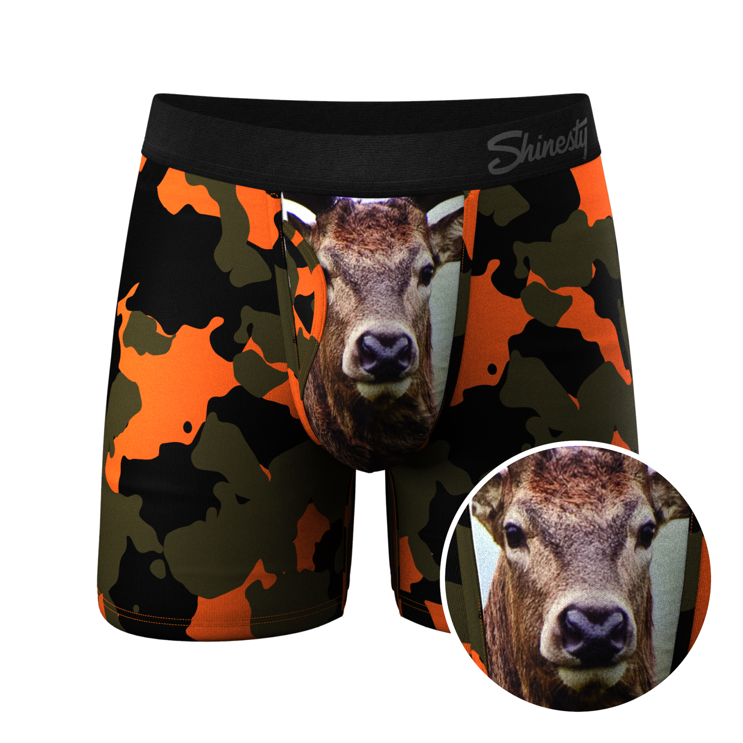 The Bambi Bunchers | Orange Camo Deer Ball Hammock® Pouch Underwear With Fly