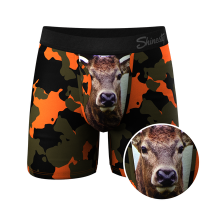 The Bambi Bunchers | Orange Camo Deer Ball Hammock® Pouch Underwear With Fly