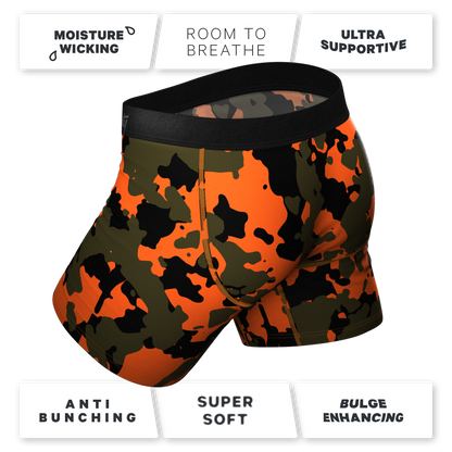 The Bambi Bunchers | Orange Camo Deer Ball Hammock® Pouch Underwear With Fly