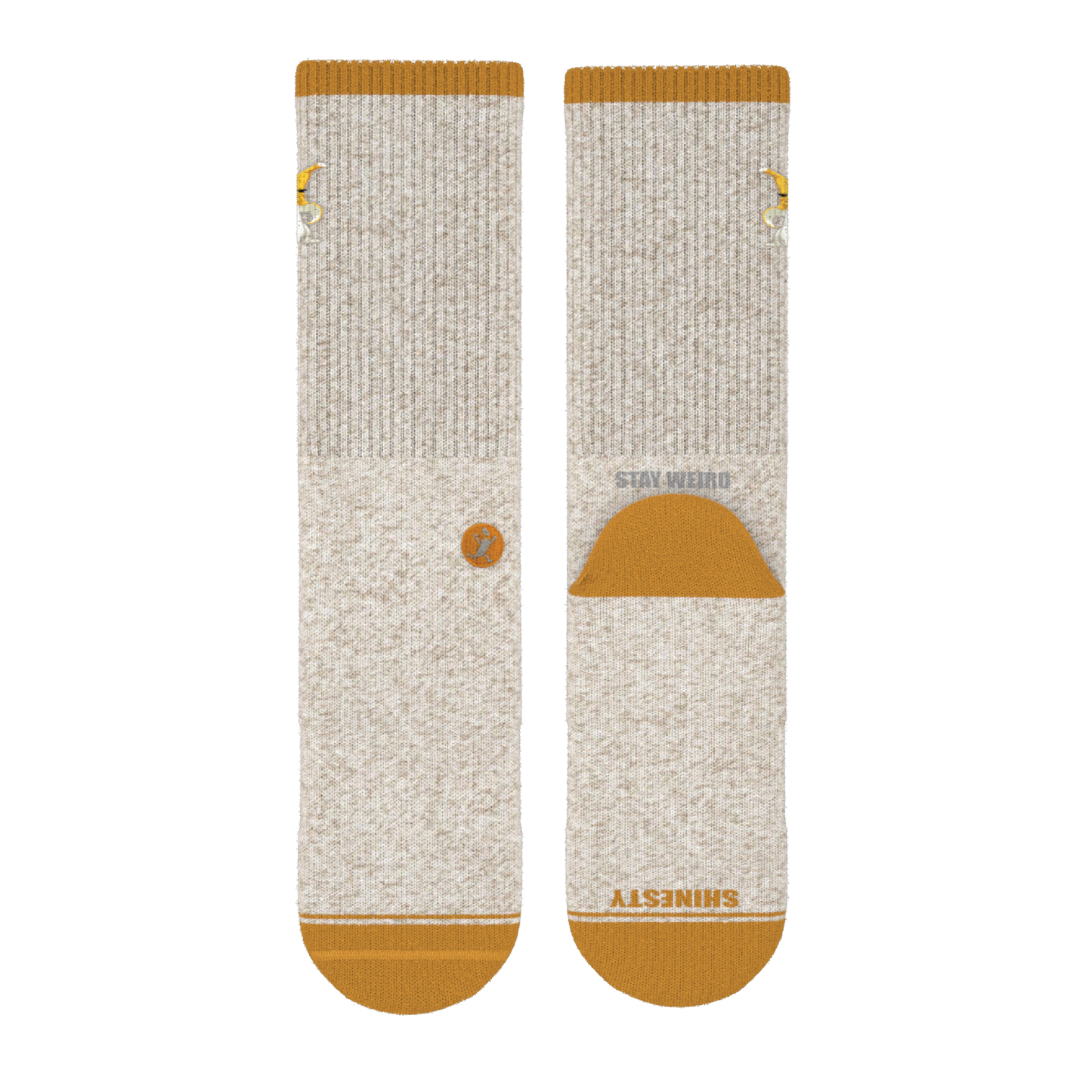 The Banana Jam | Tan and Mustard Heel Hammock™ Crew Socks