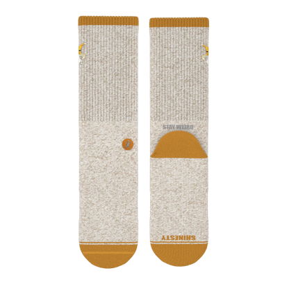 The Banana Jam | Tan and Mustard Heel Hammock™ Crew Socks