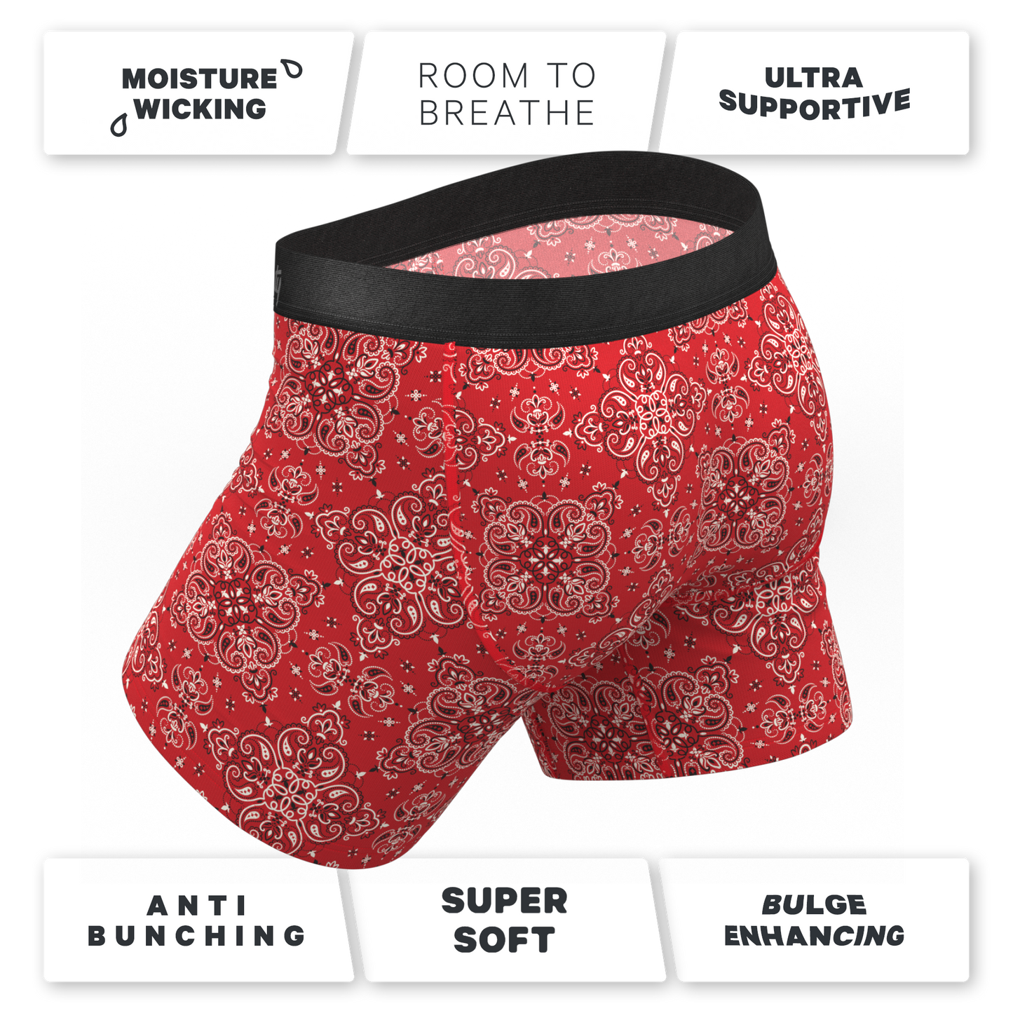 The Bandana Split | Red Bandana Ball Hammock® Pouch Underwear