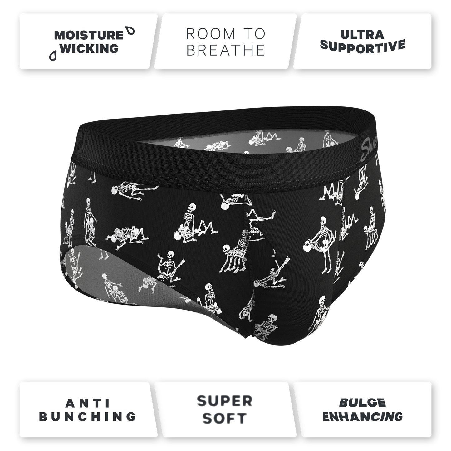 The Bare Back Bones | Glow in the Dark Skeletons Ball Hammock® Pouch Underwear Briefs