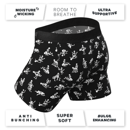 The Bare Back Bones | Glow in the Dark Skeletons Ball Hammock® Pouch Underwear With Fly