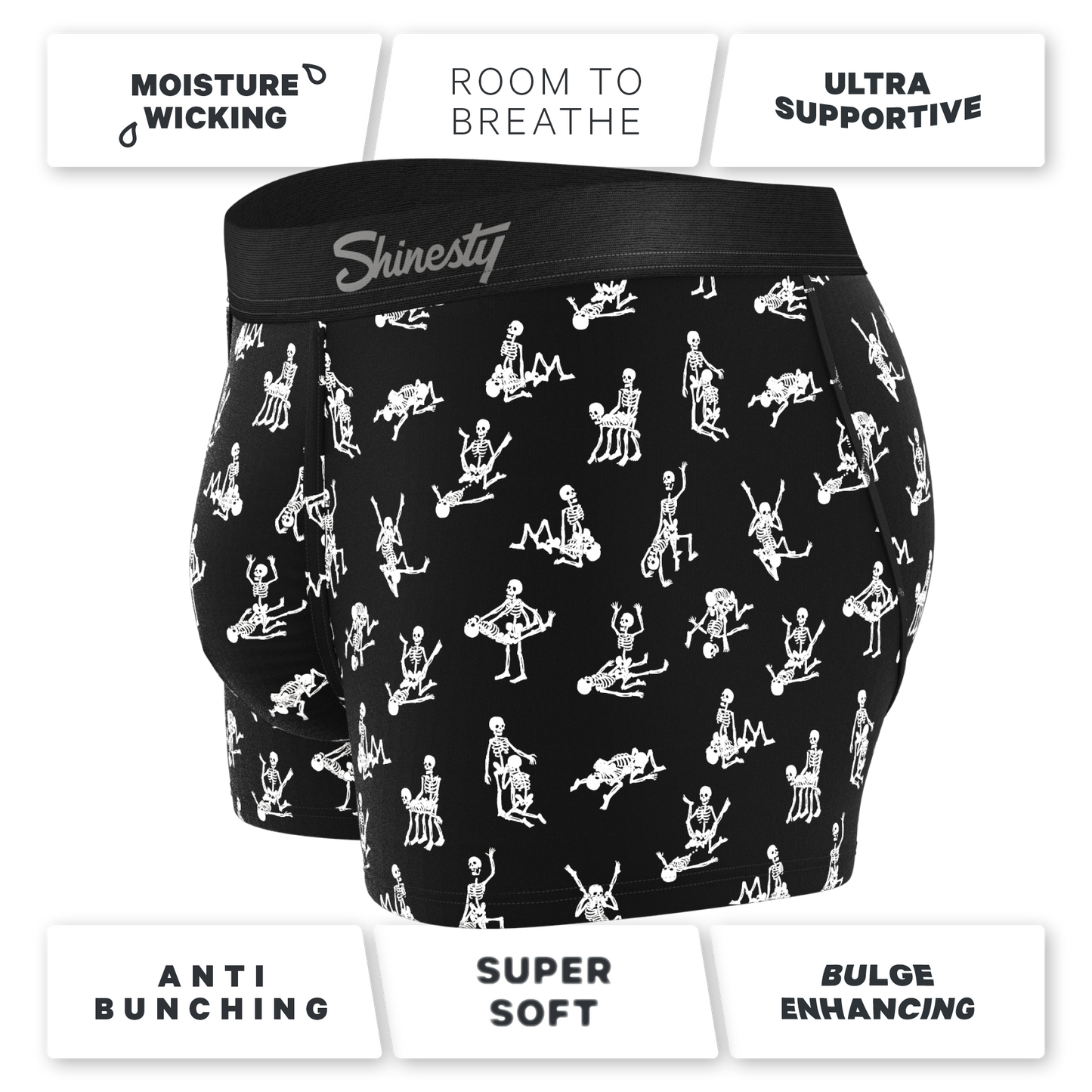 The Bare Back Bones | Glow in the Dark Skeletons Ball Hammock® Pouch Trunks Underwear