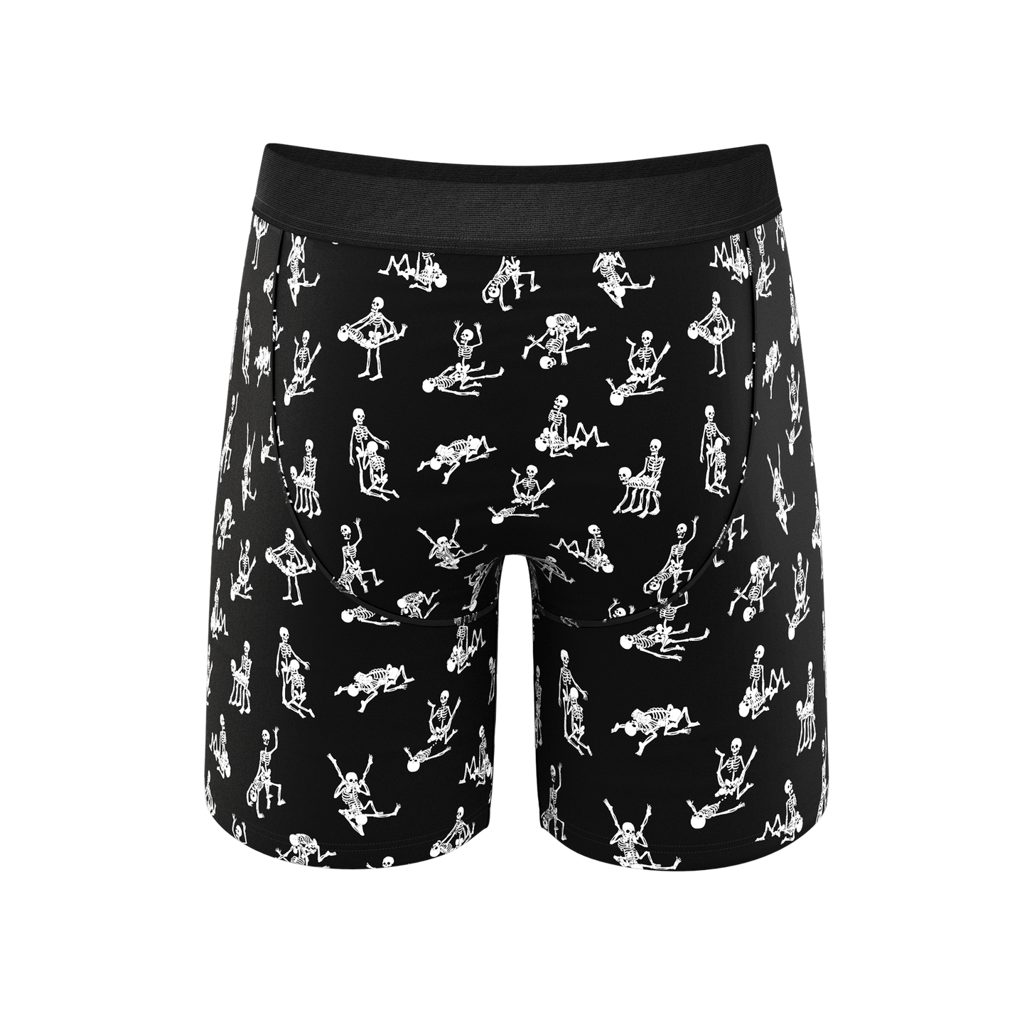 The Bare Back Bones | Glow in the Dark Skeletons Long Leg Ball Hammock® Pouch Underwear With Fly