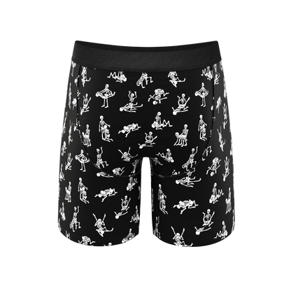 The Bare Back Bones | Glow in the Dark Skeletons Long Leg Ball Hammock® Pouch Underwear With Fly