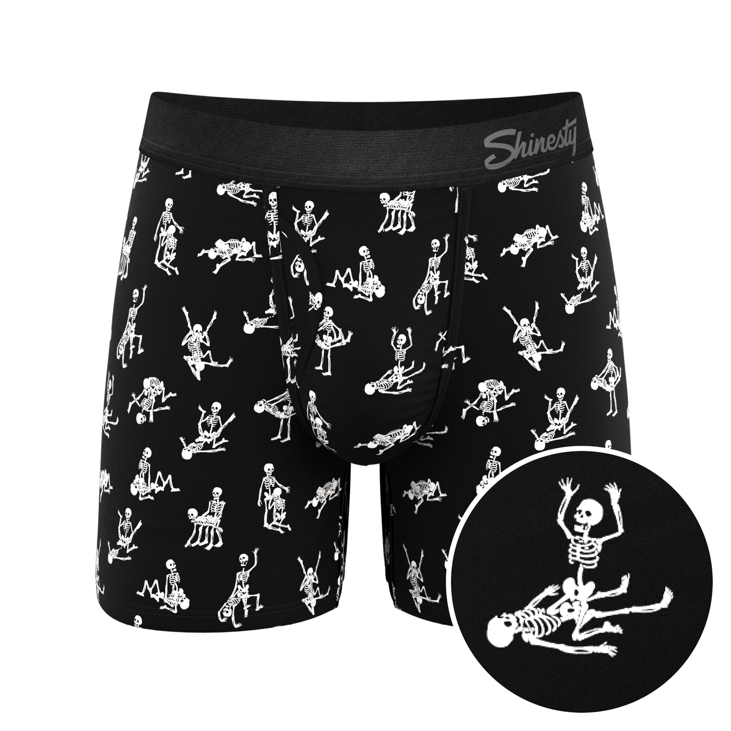 The Bare Back Bones | Glow in the Dark Skeletons Ball Hammock® Pouch Underwear With Fly