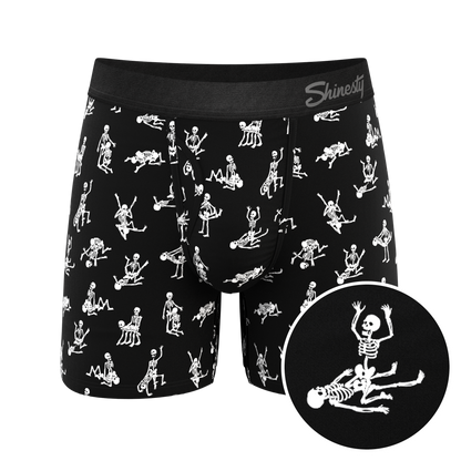 The Bare Back Bones | Glow in the Dark Skeletons Ball Hammock® Pouch Underwear With Fly