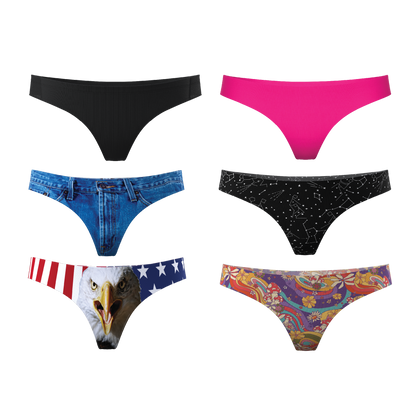 The Big Assortment | Women's Thong Underwear 6 Pack