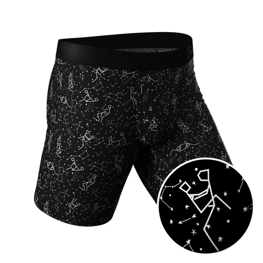 The Big Bang | Glow In The Dark Constellation Long Leg Ball Hammock® Pouch Underwear With Fly