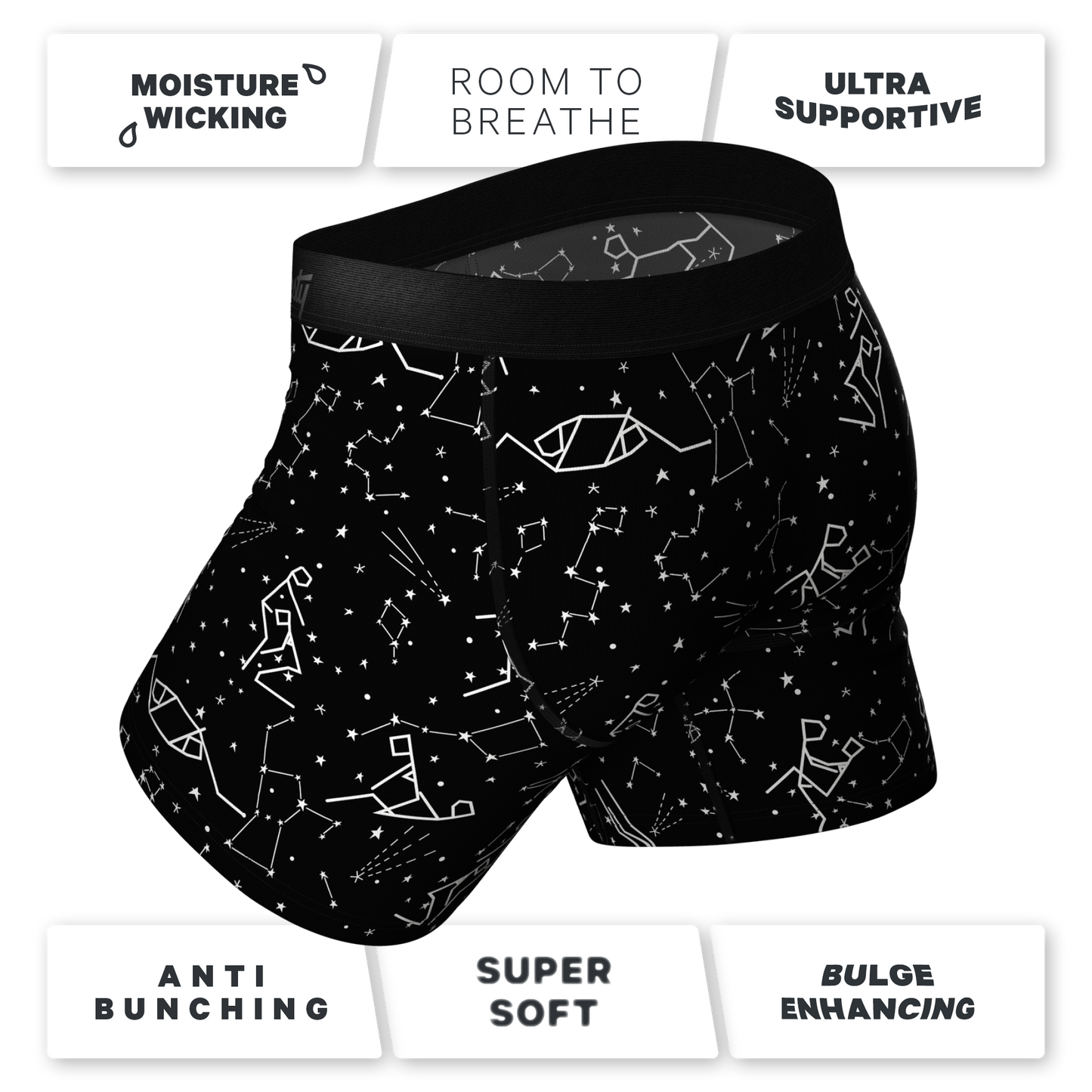 The Big Bang | Glow In The Dark Constellation Ball Hammock® Pouch Underwear With Fly