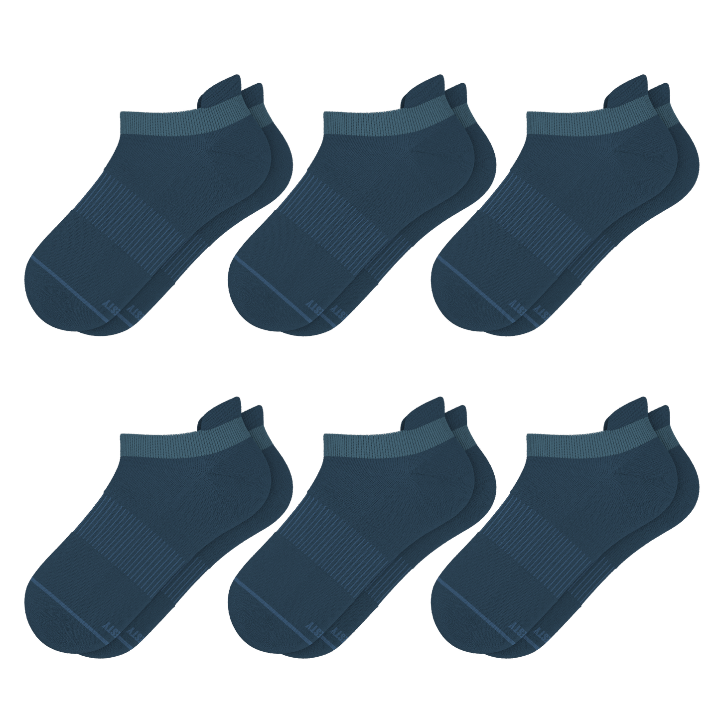 The Big Blue | Heel Hammock™ Ankle Socks 6 Pack