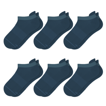 The Big Blue | Heel Hammock™ Ankle Socks 6 Pack