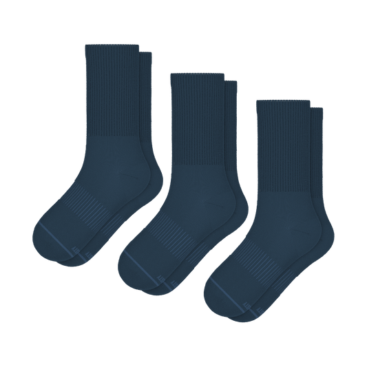 The Big Blue | Heel Hammock™ Crew Socks 3 Pack