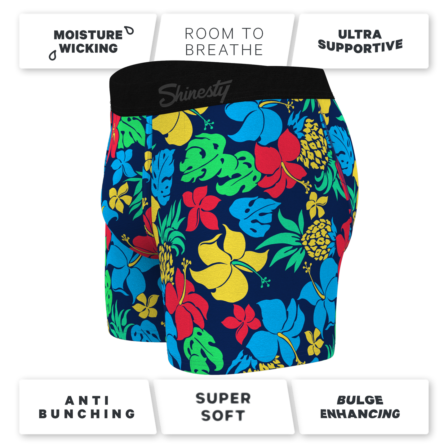 The Big Kahunas | Hawaiian Print Boxer Ball Hammock® Pouch Trunks Underwear