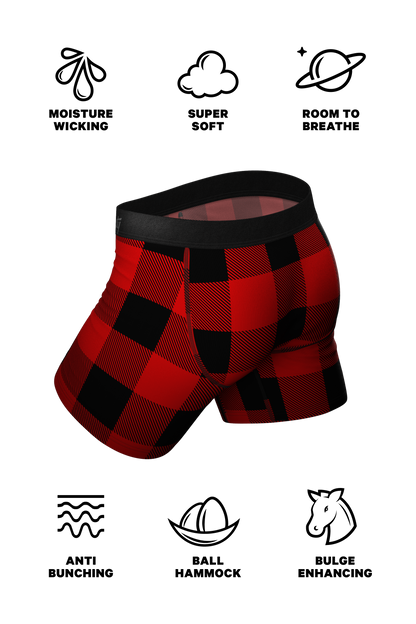 The Red & Black Lumberjack | Buffalo Check Ball Hammock® Pouch Underwear