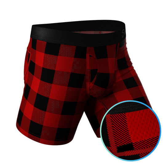 The Biggie Balls | Buffalo Check paradICE™ Cooling Ball Hammock® Underwear With Fly