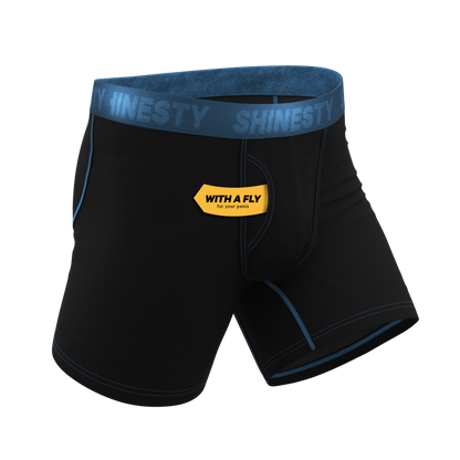 The Black Hole | Black and Blue Ball Hammock® Pouch Underwear With Fly